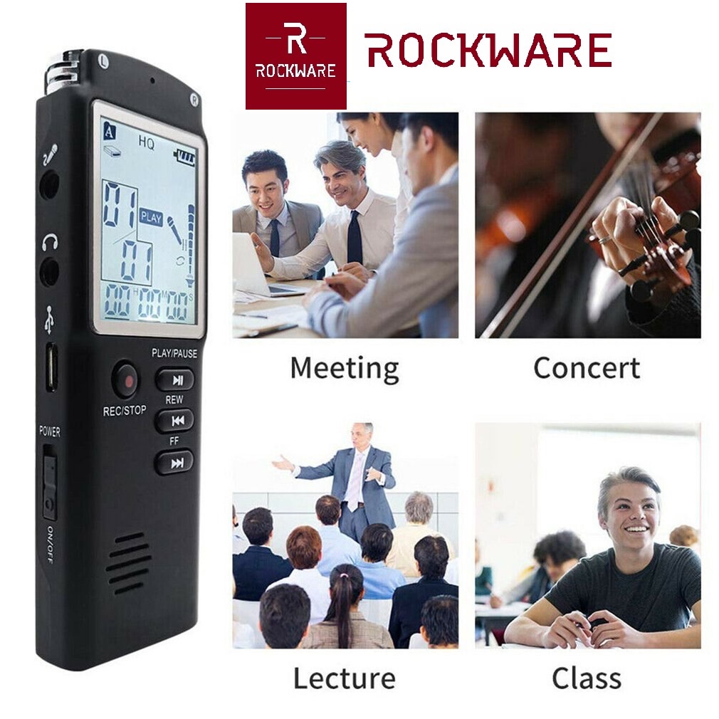 AKN88 - ROCKWARE RW-AVR02- Professional Audio Voice Recorder 8GB - Dictaphone