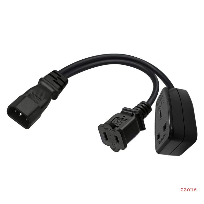 Zzz IEC320 C14 Male Plug Extension Kabel Listrik Ke 1-15R+UK13A Female Extender Line