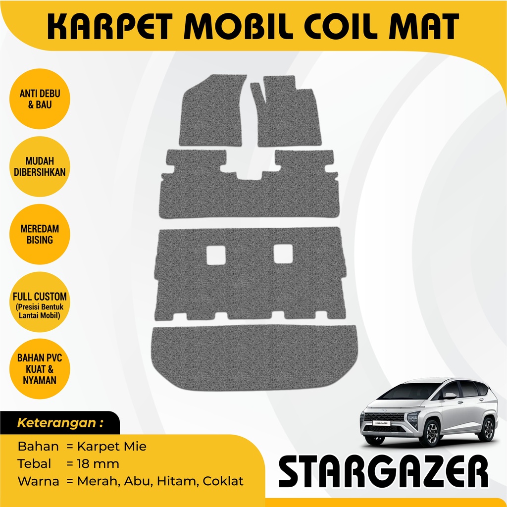 KARPET MOBIL MIE BIHUN HYUNDAI STARGAZER (7 Seat) AKSESORIS MOBIL INTERIOR MOBIL KARPET MOBIL PREMIUM QUALITY