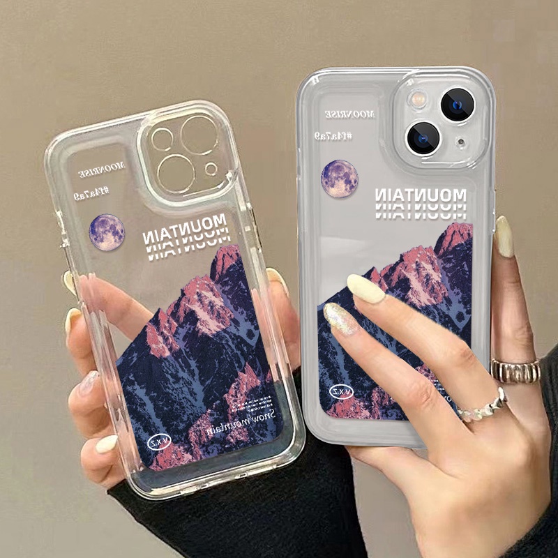 Casing Gunung Salju Untuk Oppo Realme C21 C21Y C11 C2 C20 C25Y C11 C15 C30 C31 C35 C55 10 Pro 9i 9Pro Q5i V23 V11 Reno8 7 6 6Pro 5G 4SE Find X5 X5Pro Akrilik Ruang TPU Penutup Belakang