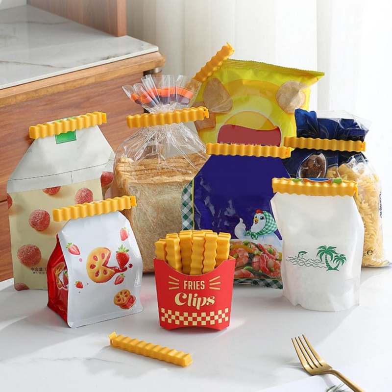 12pcs Klip Segel French Fry Bentuk Gesper Penutupan Tas Makanan Klip Dengan Wadah Penyimpanan Hemat Ruang Sealing Clip Alat Dapur