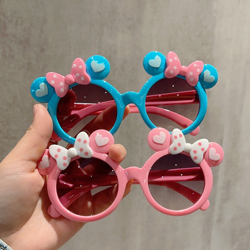 (YUZHU) Kacamata Hitam Busur Anak-Anak Fashion Korea Bayi Perempuan Cinta Fashion Candy Color Sunglasses