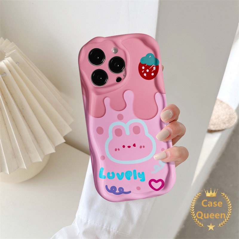 Untuk Oppo A77 A33 A12 A11K A57 A35 A16s A54 A17K A5s A12E A16 A17 A77S A7 A15s A15 A53 A3s A32 3D Wavy Curved Edge Cute Monster Crocodile Winnie Bear Manyo Rabbit Couple Case