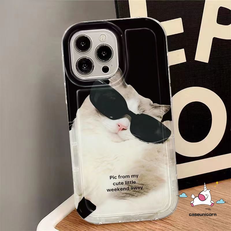 Cute Wear Sunglasse Animal Case Untuk Redmi 12C A1 10 A2 10A 9 9T 9A 9C NFC Redmi Note9 11s 10s 8 10 11 10 Pro Max POCO F4 Kisi Tidak Teratur Cool Cat Dog Couple Airbag Soft Case