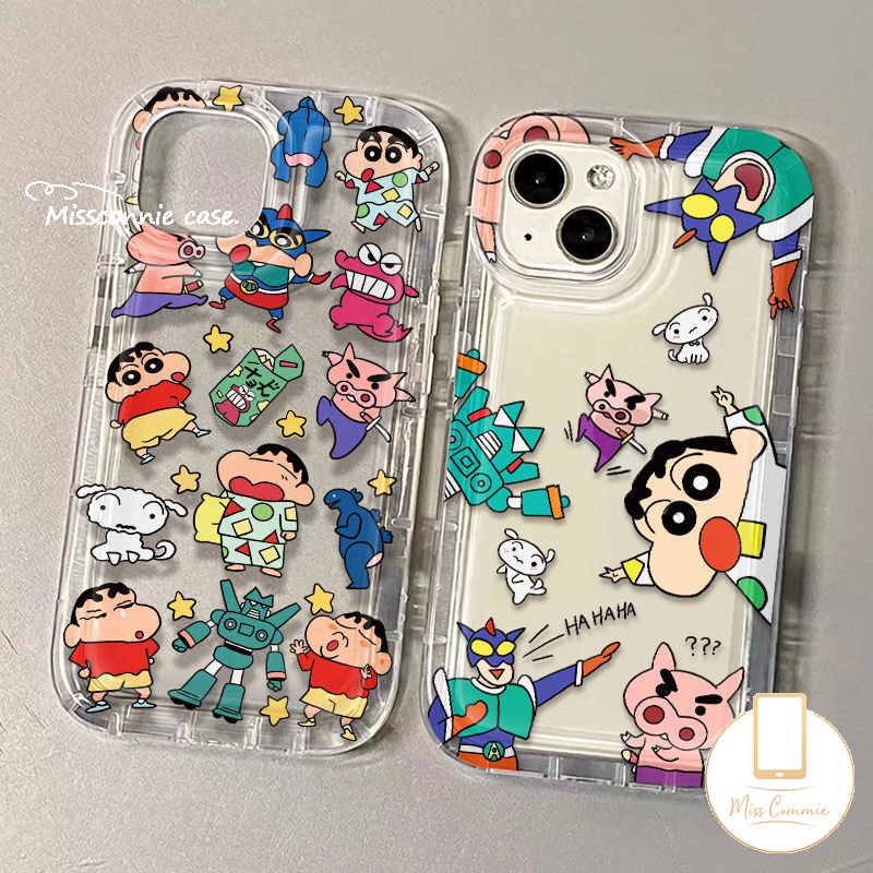 Case Pasangan Kartun Untuk Redmi A2 12C A1 10 10A 9 9T 9A 9C NFC Redmi Note9 11s 10s 8 10 11 10 Pro Max POCO F4 Graffiti Lucu Cute Crayon Shin-chan Airbag Soft Case