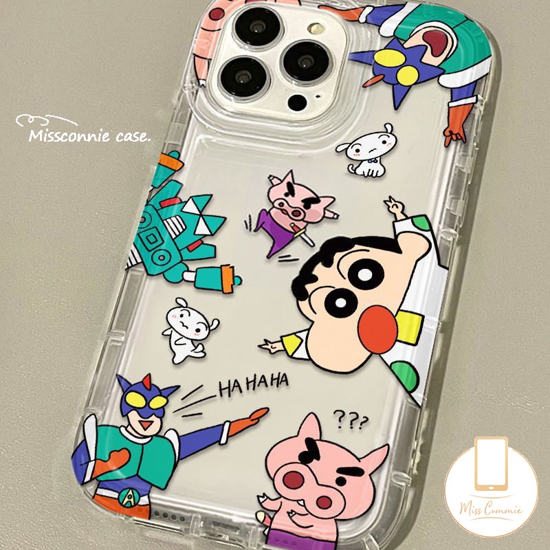 Case Pasangan Kartun Untuk Redmi A2 12C A1 10 10A 9 9T 9A 9C NFC Redmi Note9 11s 10s 8 10 11 10 Pro Max POCO F4 Graffiti Lucu Cute Crayon Shin-chan Airbag Soft Case