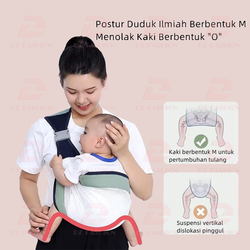 Gendongan Bayi 0-3 tahun Gendongan bayi samping Gendongan Bayi Depan 2in1 Gendongan anak Kaos Geos Selendang Gendongan Baby Kain/jaring Selempang Bayi Gendongan Bungkus Bayi Baby Carrier Hadiah baru lahir Hipseat Panjang yang dapat disesuaikan BD