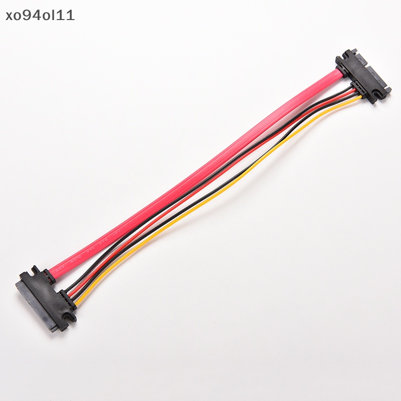 Xo 12inch Male to Female 7 +15 Pin SATA Data HDD Power Combo Perpanjang Kabel Ekstensi OL