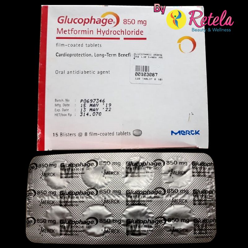 GLUCOPHAGE 850MG 1 STRIP 8 TABLET