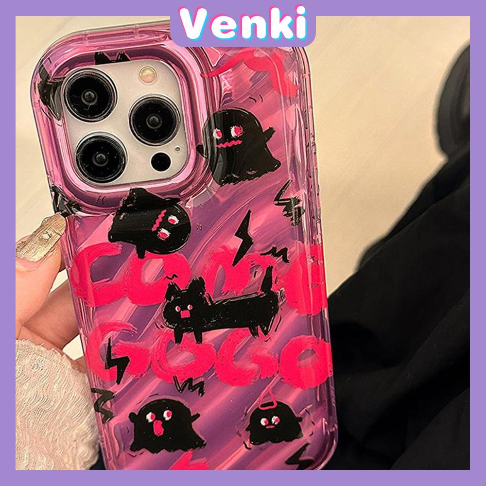 Venki - Casing iPhone Untuk iPhone 11laser Reflektif Bening Case TPU Lembut Shockproof Airbag Case Hantu Lucu Puppy Kompatibel Dengan Iphone14 13 Pro Max 12 Pro Max XR XR 7Plus 8Plus