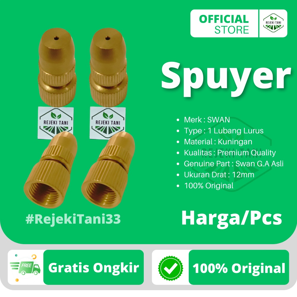 Nozzle Tangki Pompa Sprayer SWAN Original Drat 12mm Kuningan Spuyer Lubang 1 nosel nozle nozel Genui