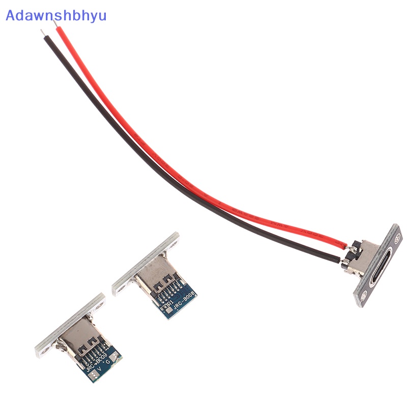 Adhyu USB Jack Type-C 2Pin 2P 4P Waterproof Strip Line Sambungan Solder Female Connector Jack Charging Port USB Tipe C Socket Connector ID