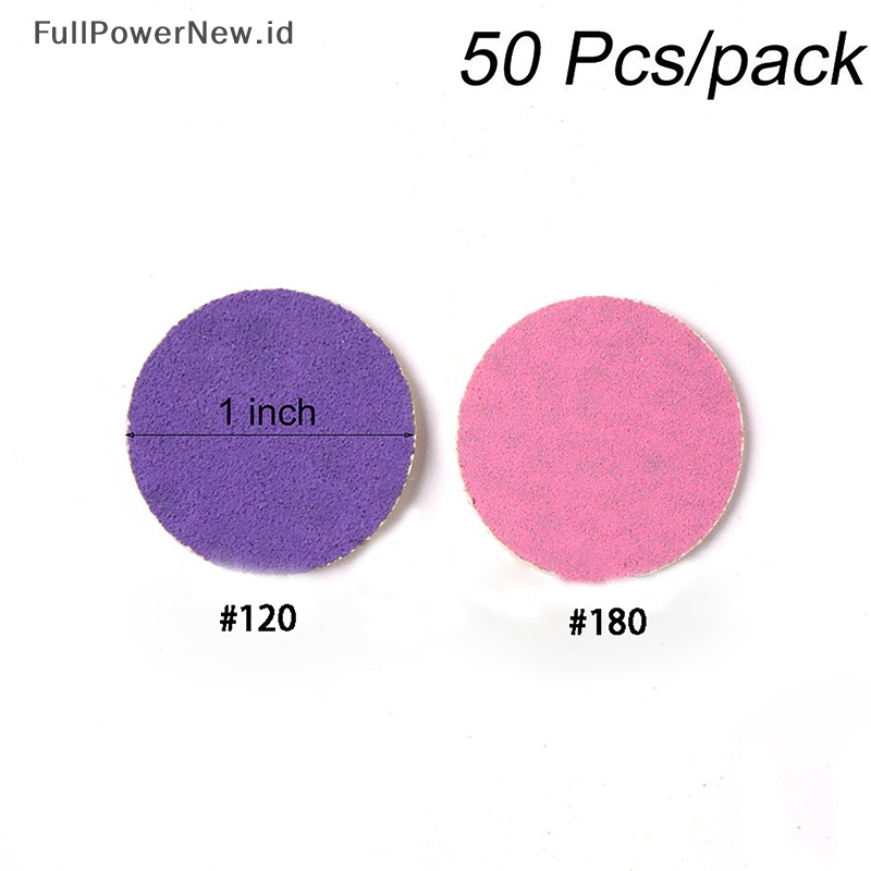 Power 50Pcs Disk Replacement Pad Pink Grit Refill Pads Untuk Alat Pedicure Poles ID