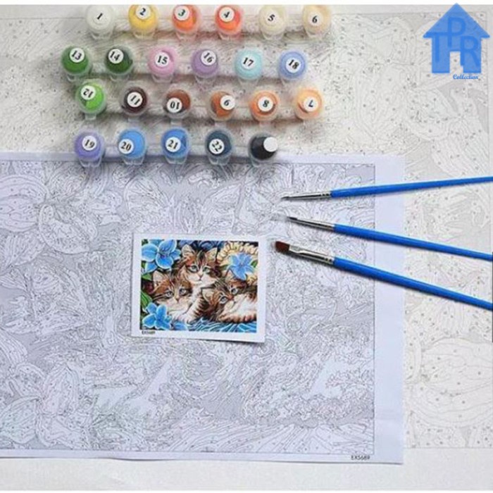 

DIY - Set Melukis / paint by number kit - FLOWER 40x50cm. part-8 - BungaY5486