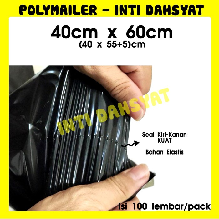 

POLYMAILER HITAM 40x60 Isi +/-100lbr Kantong Kemasan Toko Online