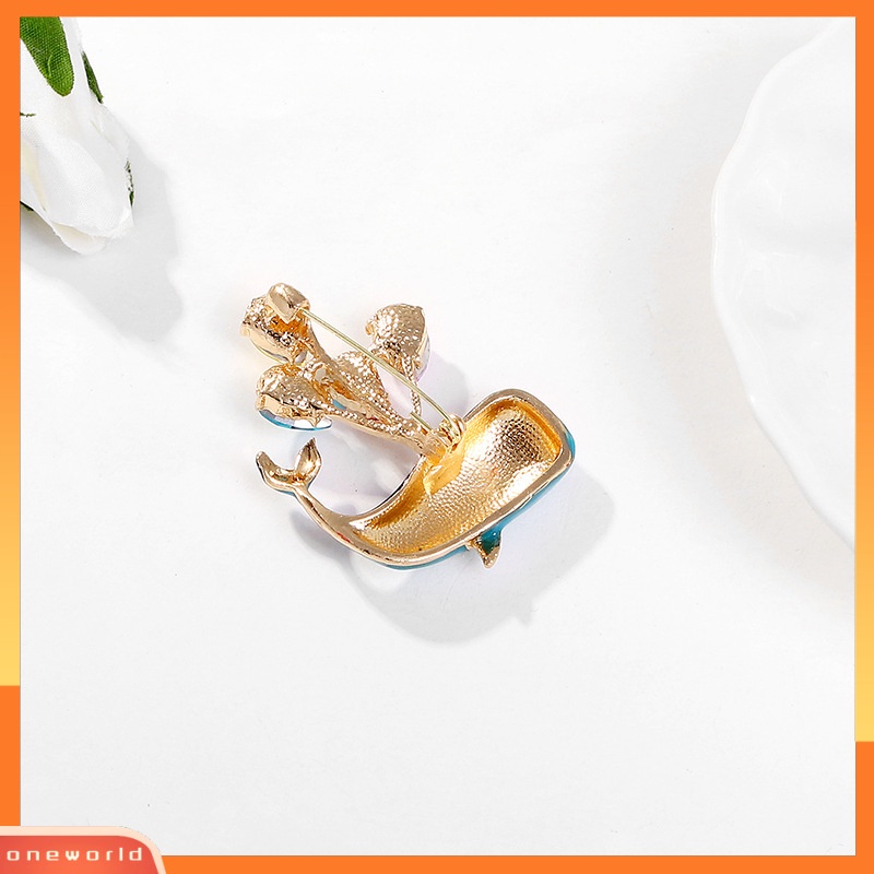 [ONE] Kartun Ikan Paus Biru Balon Pengakuan Anime Bros Korea Gadis Lucu Selebriti Internet Pakaian Bros Brooch