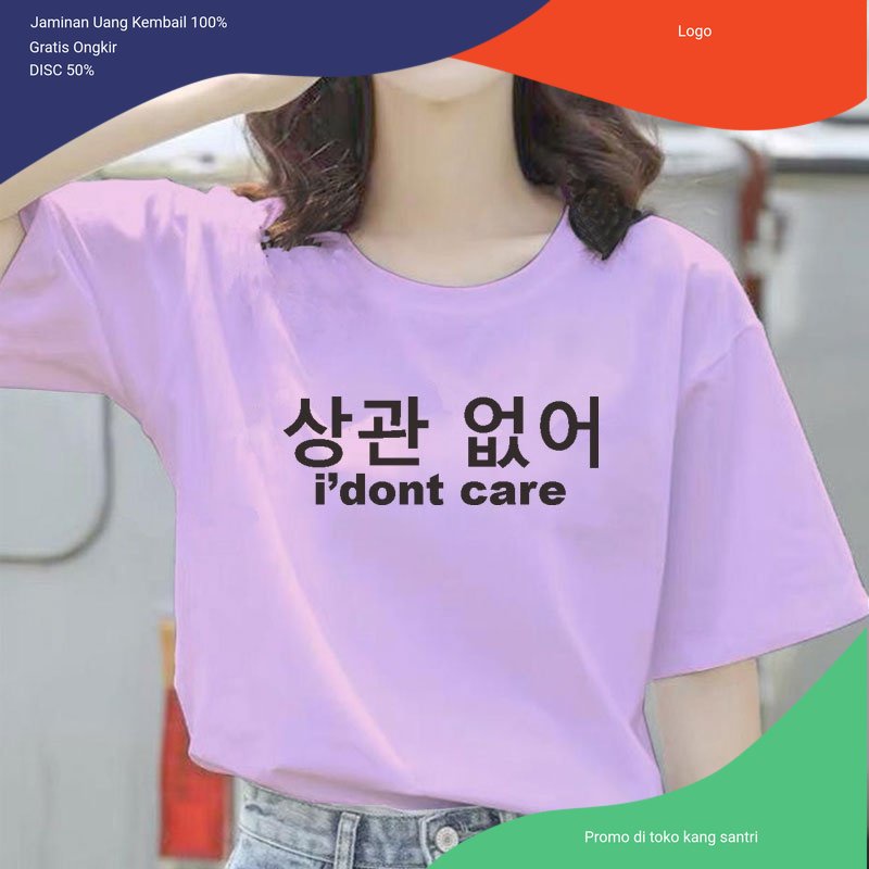 Kang Baju Wanita Kaos Lengan Pendek Korea Segala Ukuran Bahan Adem