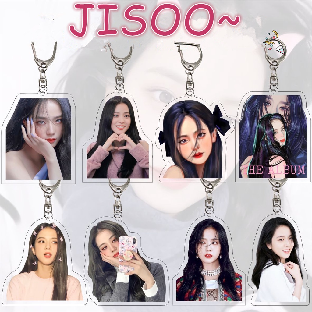 1pc Jisoo Black-Pink Gantungan Kunci Akrilik Black Pink Kim Jisoo Key Ring Gantung