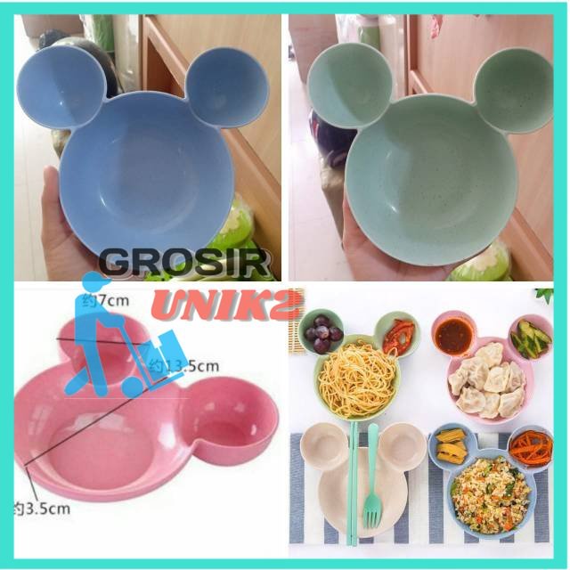 [ MICKEY MOUSE BOWL ] UNIK SALE Mangkok Mickey Bahan Jerami Mangkuk piring Anak karakter Mickey Mouse Mangkok Makan Sup anak GROSIR UNIK