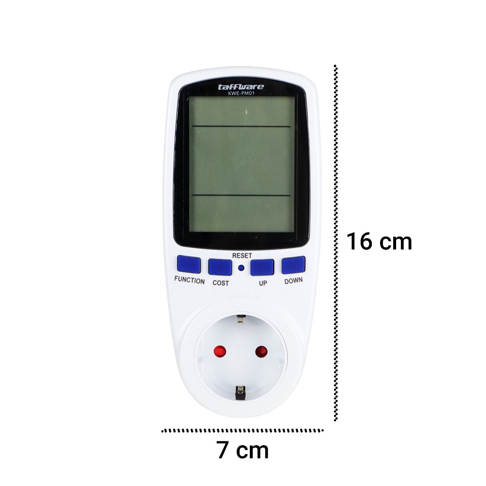 Taffware kWh Meter Pengukur Biaya Listrik Rumah Multifungsi - KWE-PM01 - White