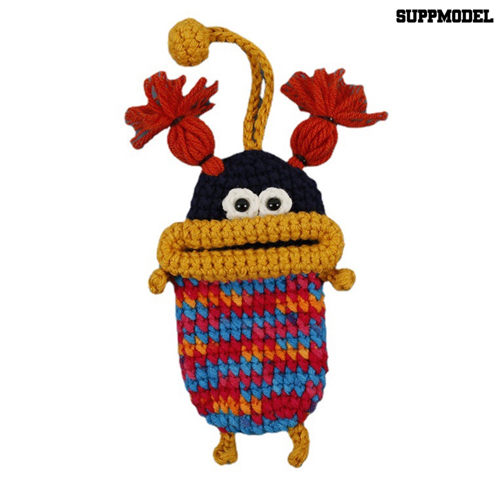 [SM] Key Case Kartun Sosis Mulut Besar Rajut Crochet Storage Handmade Crochet Key Cover Case Produk Rumah Tangga