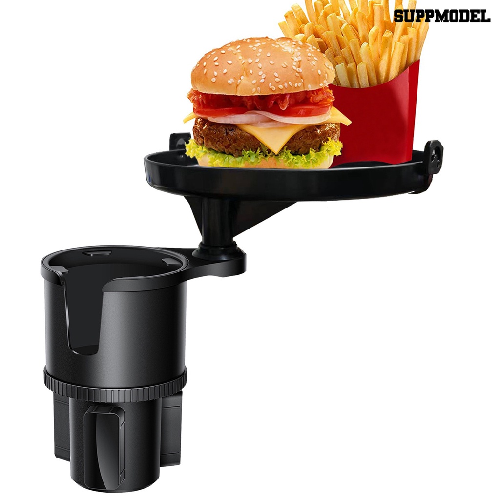 [SM]Car Cup Holder with Snack Tray Foldable Rotasi 360derajat Dapat Dilepas Mudah Dipasang Tempat Makanan Pas SUV RV Semi Truk 2in1 Car Drink Holder Tray Aksesoris Mobil