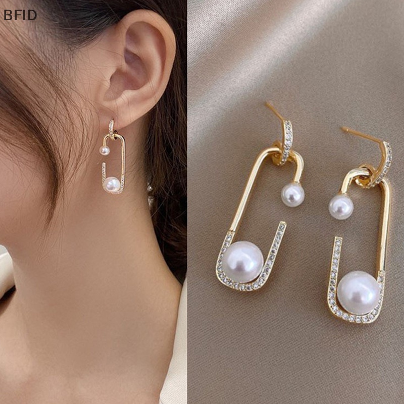 [BFID] Mutiara Tidak Teratur Pin Menjuntai Anting-Anting Untuk Wanita Fashion Korea Perhiasan Anting Pesta [ID]