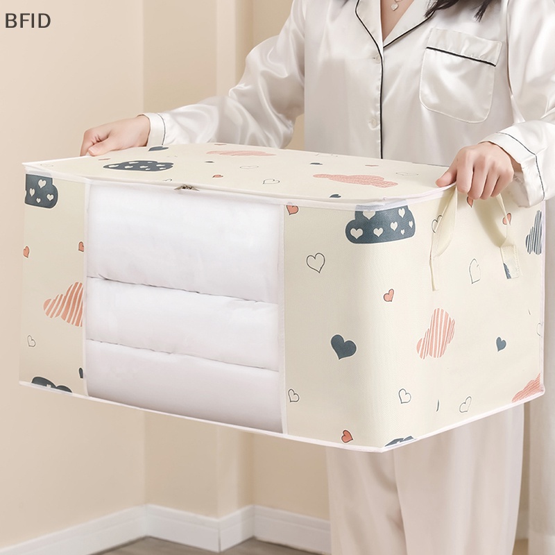 [BFID] Lemari Pakaian Organizer Kapasitas Besar Quilt Storage Bag Kotak Pakaian Wadah Tempat Tidur Kain Polyester Tas Penyimpanan Tahan Debu [ID]