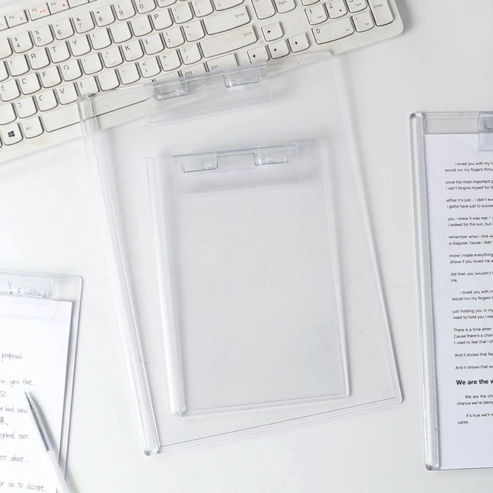 Mxbeauty Papan Klip Tulisan Portable Korean Menu Folder Transparan File Folder Dengan Skala Graduated Paper Organizer Untuk Stationary