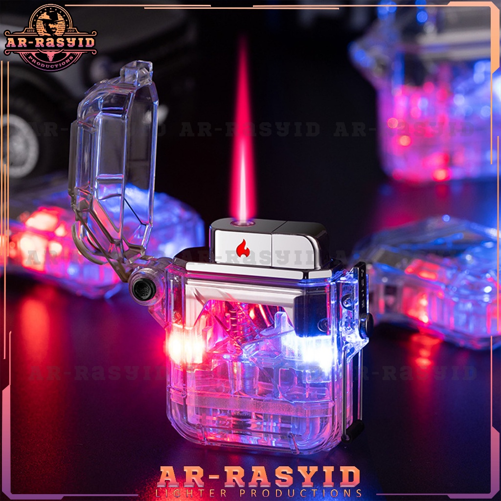 TERBARU! Korek Api Bara Gas LED Waterproof Transparent ZB-039