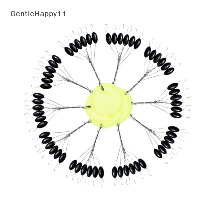 Gentlehappy Joran Karet Space Beans Barang Pancing Karet Hitam Oval Stopper Pancing F id