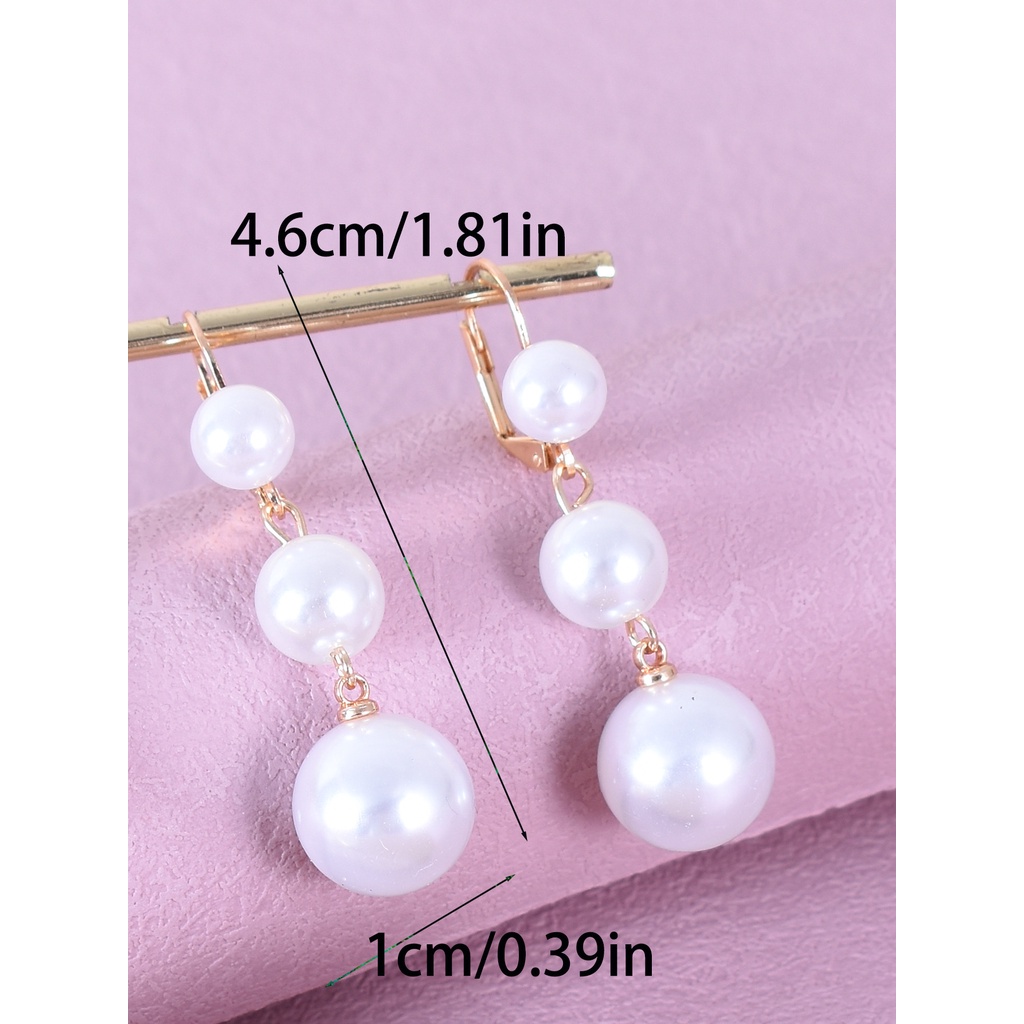 [FRA] Retro French Ball Pearl Earrings Femininitas Rumbai Panjang Selebriti Internet Mode Earrings Earrings