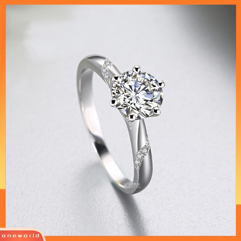 [ONR] Pt950 platinum Disepuh Imitasi grade D Karbon Tinggi moissanite Cincin Berlian Klasik Mikro Bertatahkan Delapan Hati Delapan Panah Dan Enam Cakar Cincin Wanita