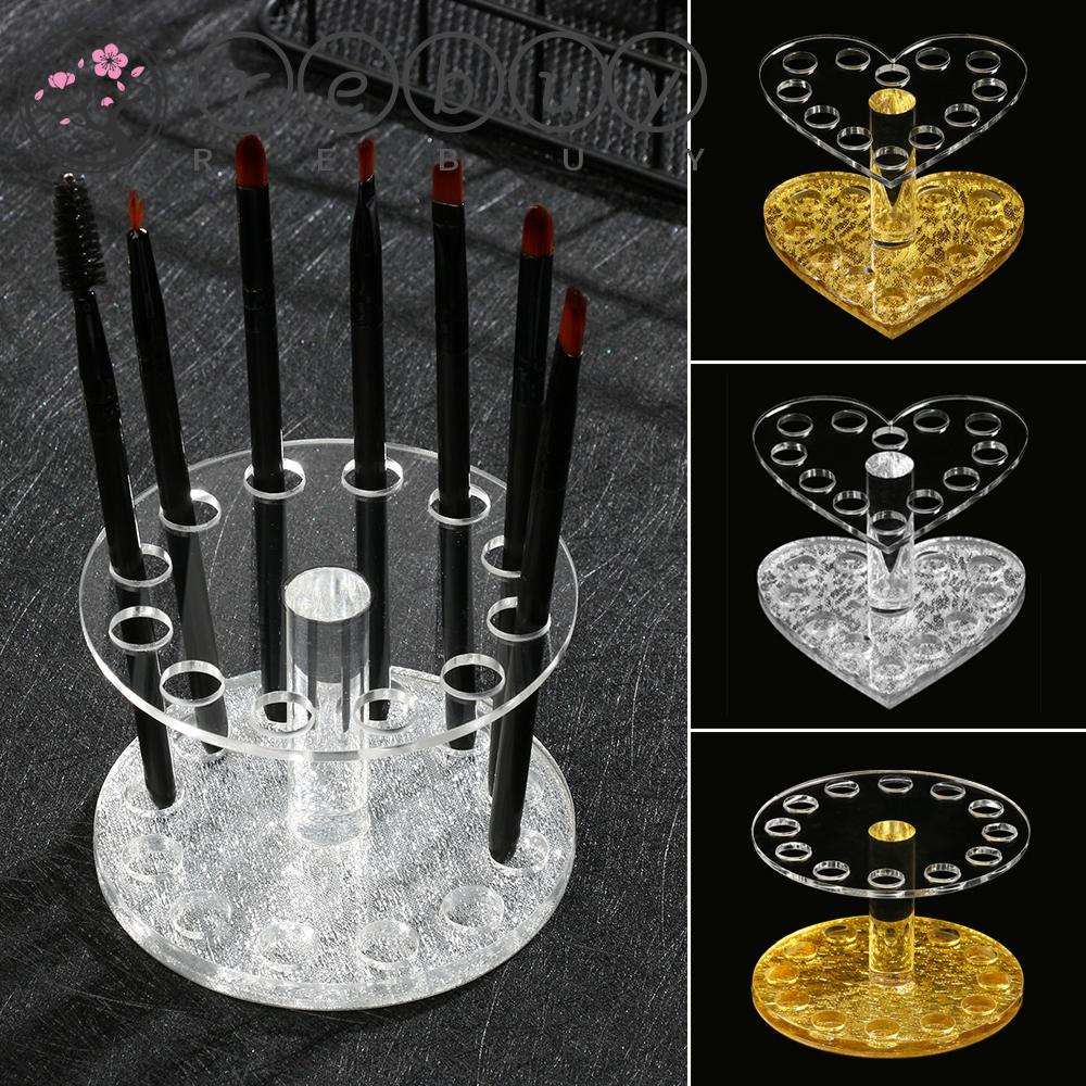 Rebuy Nail Brush Display Holder Alat Manicure Profesional Berbentuk Bulat Berbentuk Hati Pulpen Stand Rak