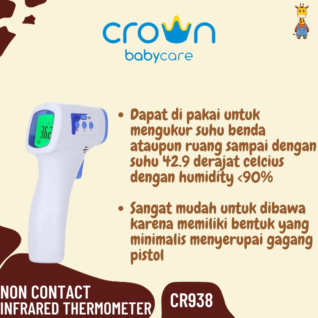 Crown Non Contact Infrared Thermometer CR938 - Thermometer Suhu Tubuh