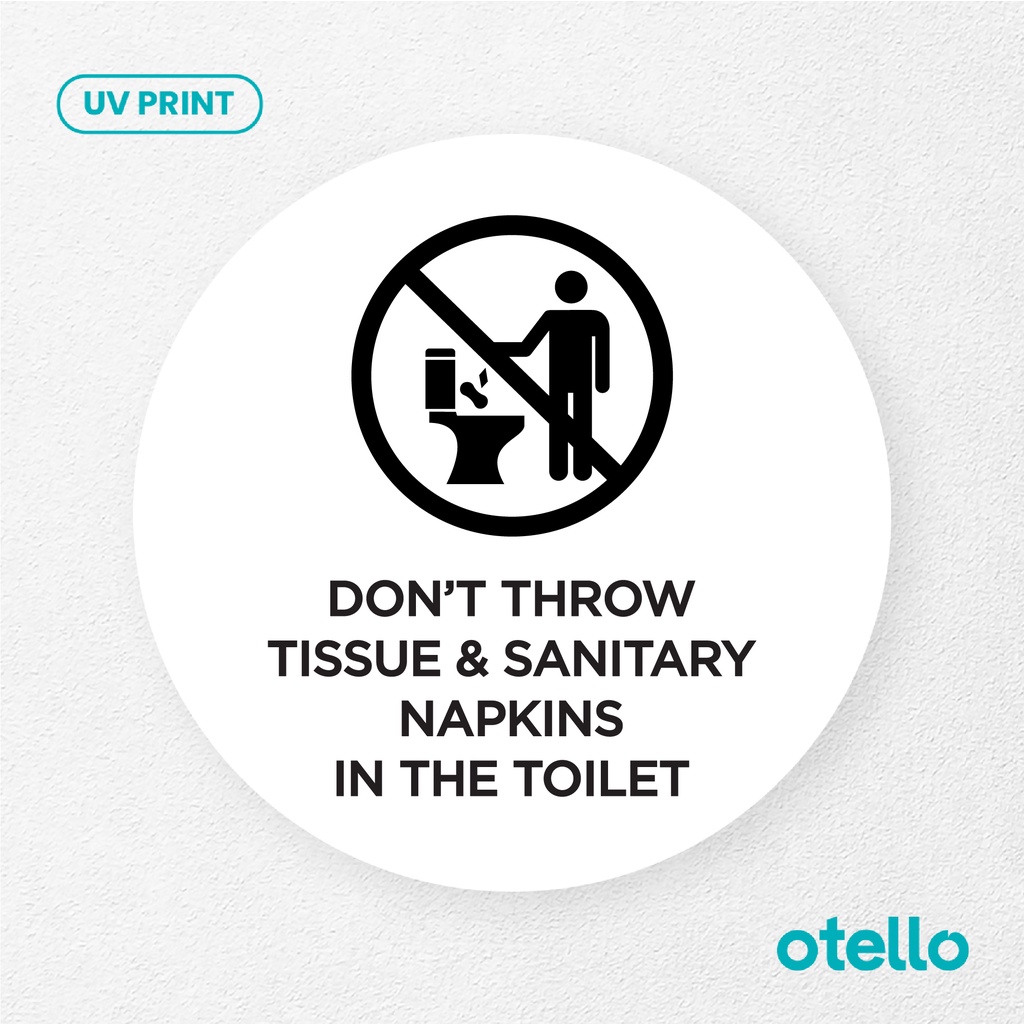 Don't Throw Tissue &amp; Sanitary Napkins Signage Board Akrilik Tempel Dinding Papan Acrylic