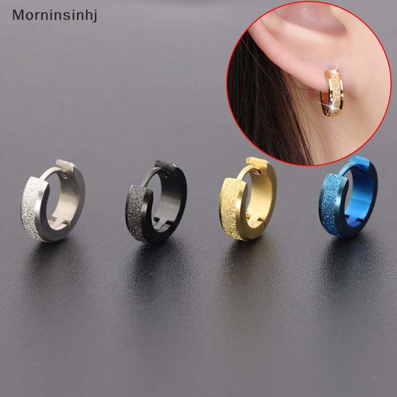 Mornin Fashion Pria Stainless Steel Lingkaran Menjuntai Stud Anting Statement Perhiasan Hadiah id