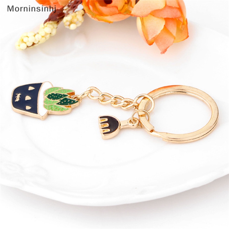 Mornin Enamel Motif Kaktus Key Ring Dompet Gantungan Kunci Liontin Aksesoris id