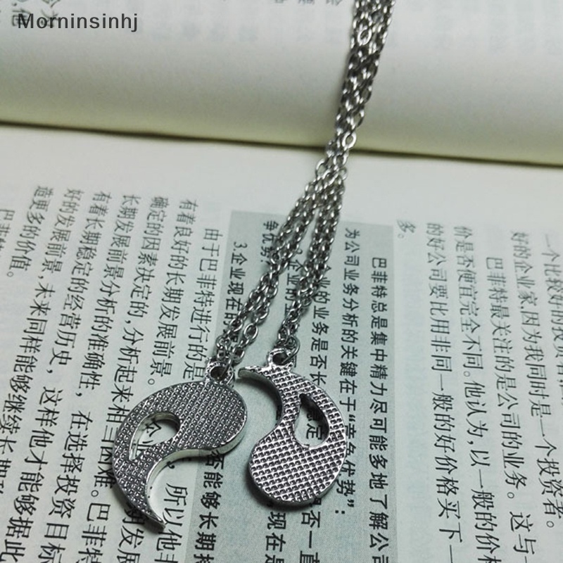 Mornin 2 Pcs Tai Chi Kalung Alloy Yin Yang Liontin Kalung Kreatif Fashion Leher Rantai Ulang Tahun Perhiasan Untuk Pasangan Sahabat Hadiah id