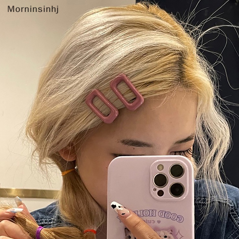 Mornin 2pcs /set Geometri Warna Permen Jepit Rambut Untuk Wanita Gadis Korea Sisi Kecil Jepit Rambut Lucu Manis Hiasan Kepala Aksesoris Rambut id