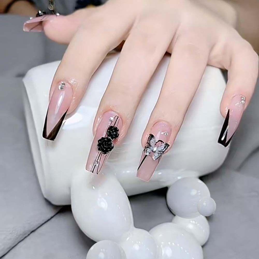 Mxbeauty Hiasan Kuku Gradual Hijau Jepang Halo Dyed Ink Gaya Manicure Nail Ornament Aksesoris Kuku Perhiasan Untuk Wanita