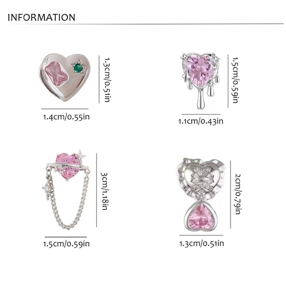 Mxbeauty Perhiasan Anting Tusuk Hati Anting Rantai Busur Hypoallergenic Warna Pink Untuk Hadiah Anniversary