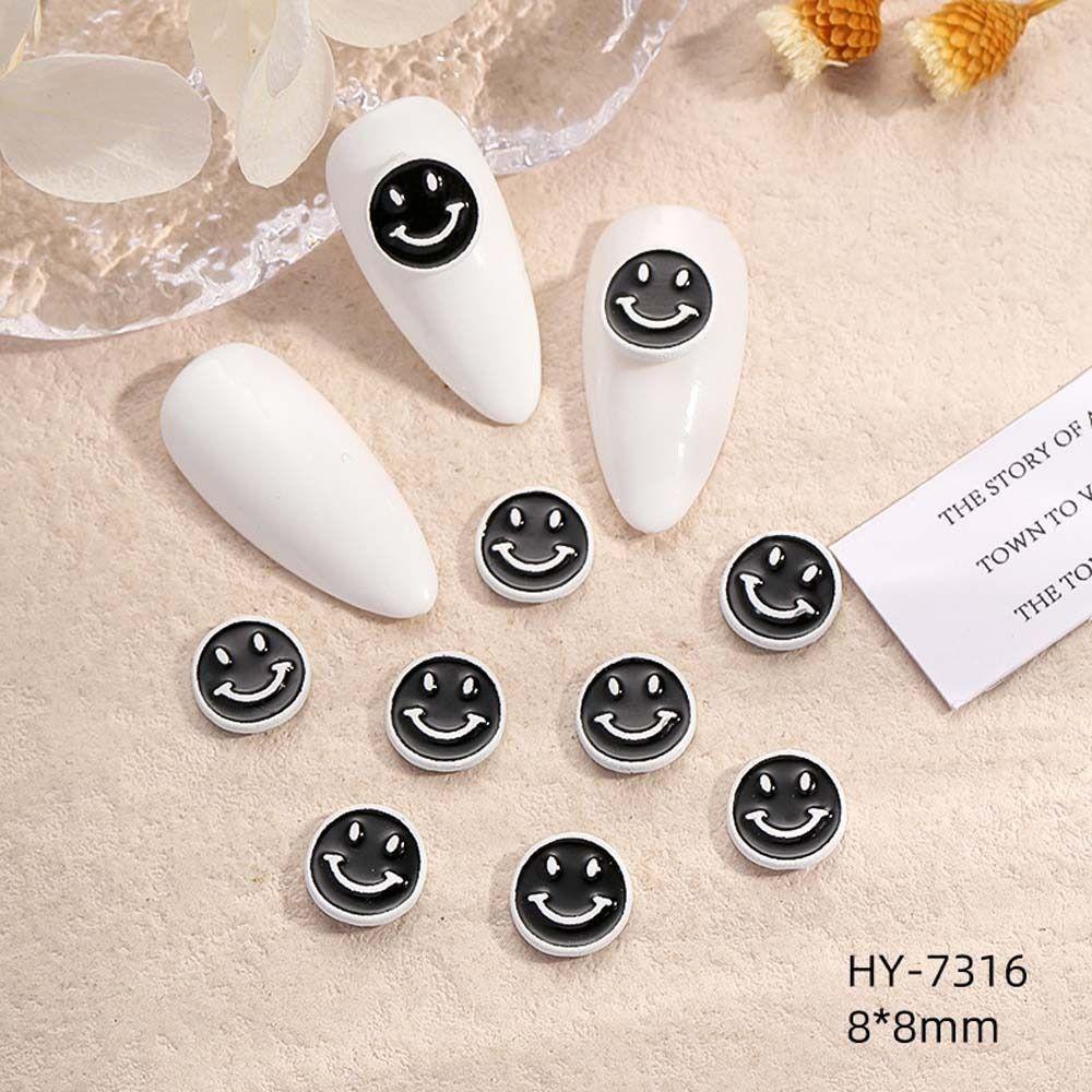 Mxbeauty Hiasan Kuku Bahan Alloy Kartun Smiley Face Manicure Nail Perhiasan Untuk Wanita