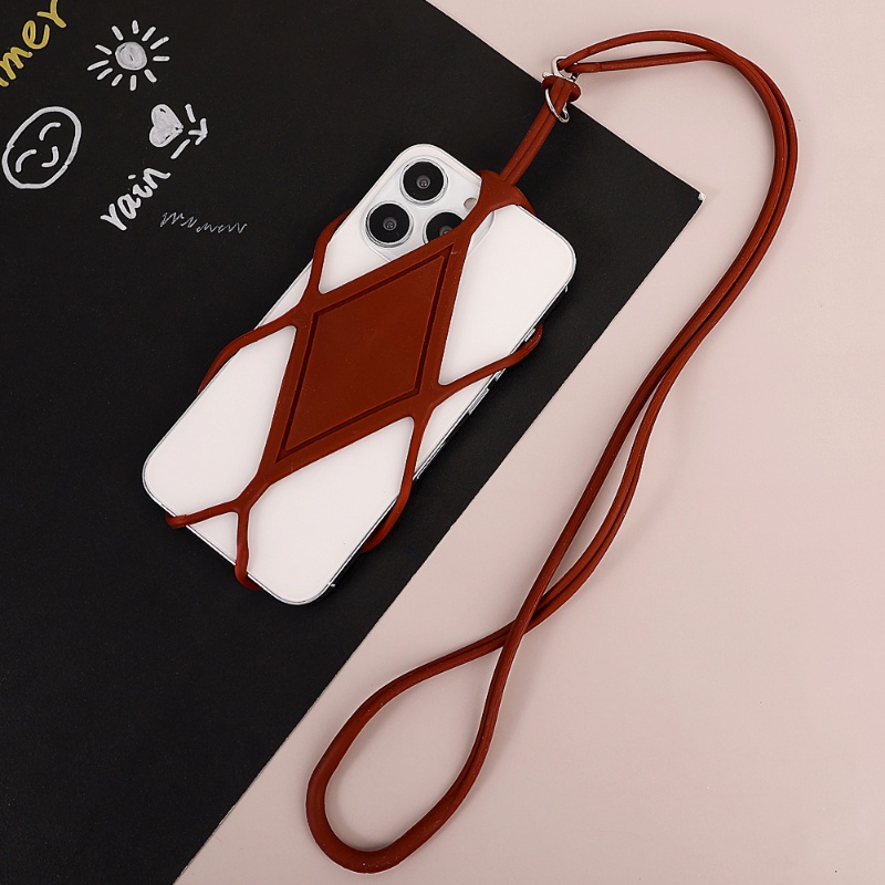 1pc Silikon Random Phone Holder Dengan Lanyard/Phone Neck Stretch Strap Tali Kalung Telepon Universal Untuk Berjalan Hiking Mendaki Olahraga Luar Ruangan