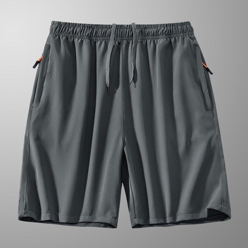 Celana Pendek Pria Saku Ritsleting Olahraga Kasual Elastisitas Cepat Kering Shorts K2023A