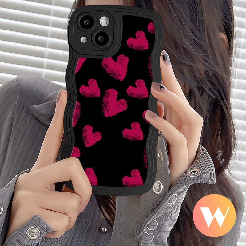 Wavy Edge Soft Cover Untuk Infinix Smart5 4 6 Plus Hot12 9 11 10 Play Hot 20 12i 10s 20s 9 10 11s 10Lite 8 12 Pro Note 10Pro 12 G96 Graffiti Love Heart Retro Leopard Lip Print Sarung