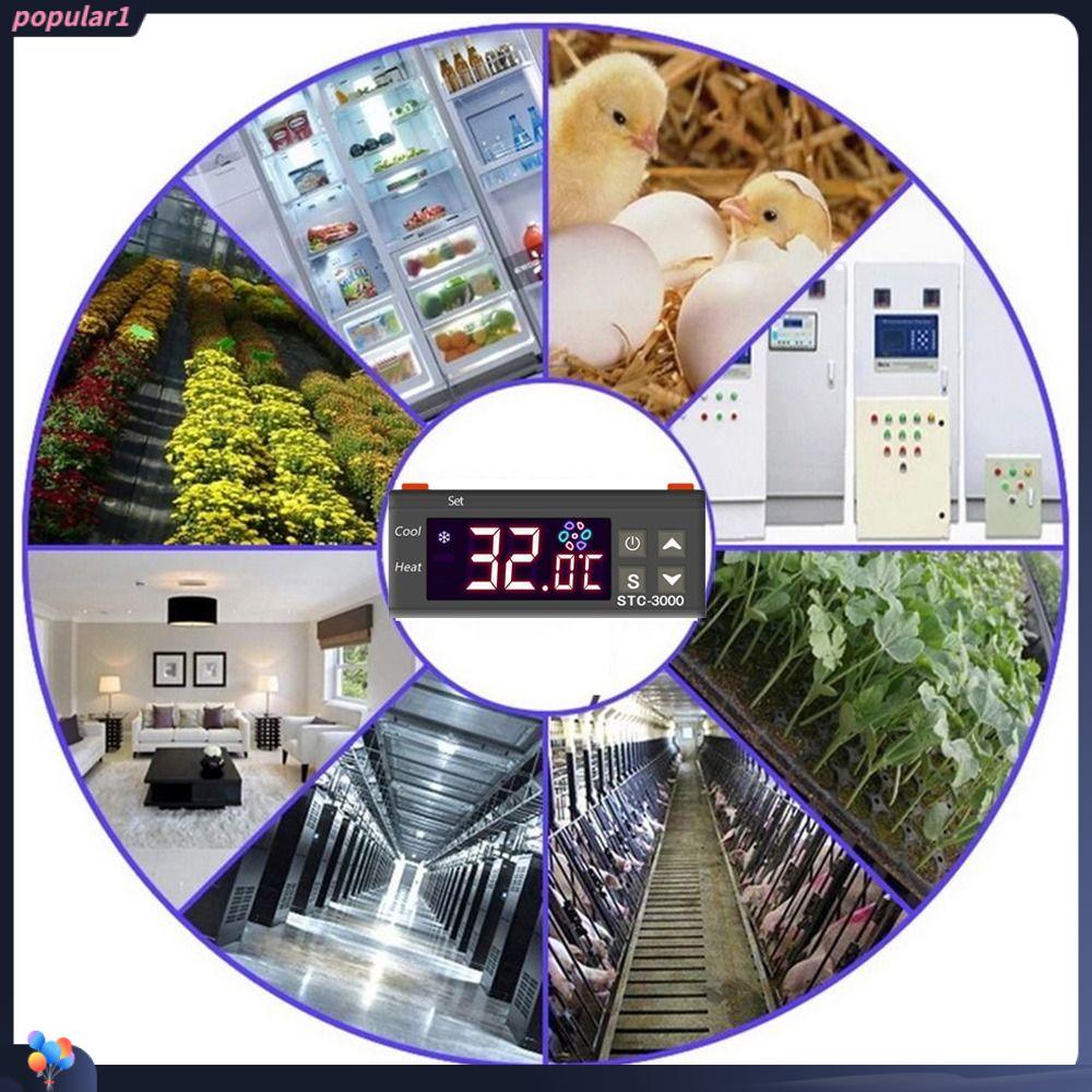 POPULAR Populer Digital Temperature Controller STC-3000 Dengan Sensor 12V 24V 110V-220V Thermoregulator