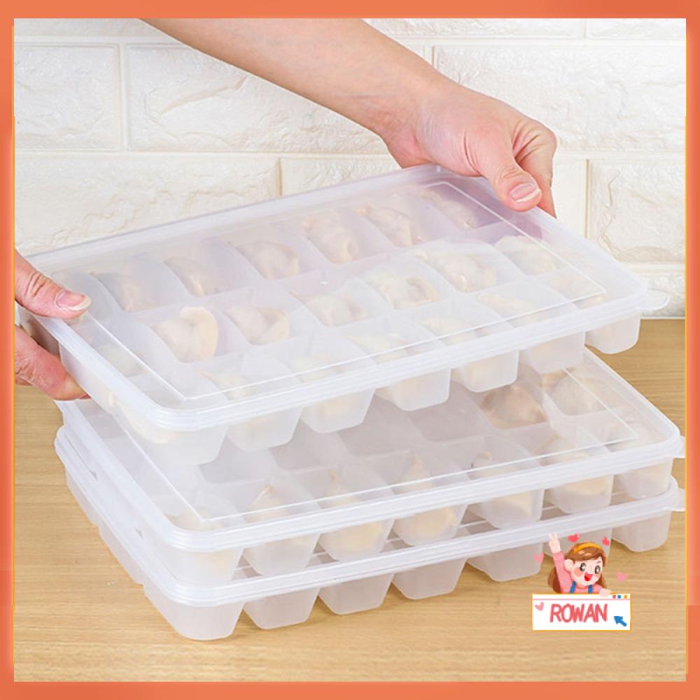 R-FLOWER Kotak Food Preparation Rak Penyimpanan Kulkas Rumah Tangga Bawang Jahe Segar Storage Frozen Dumpling Box