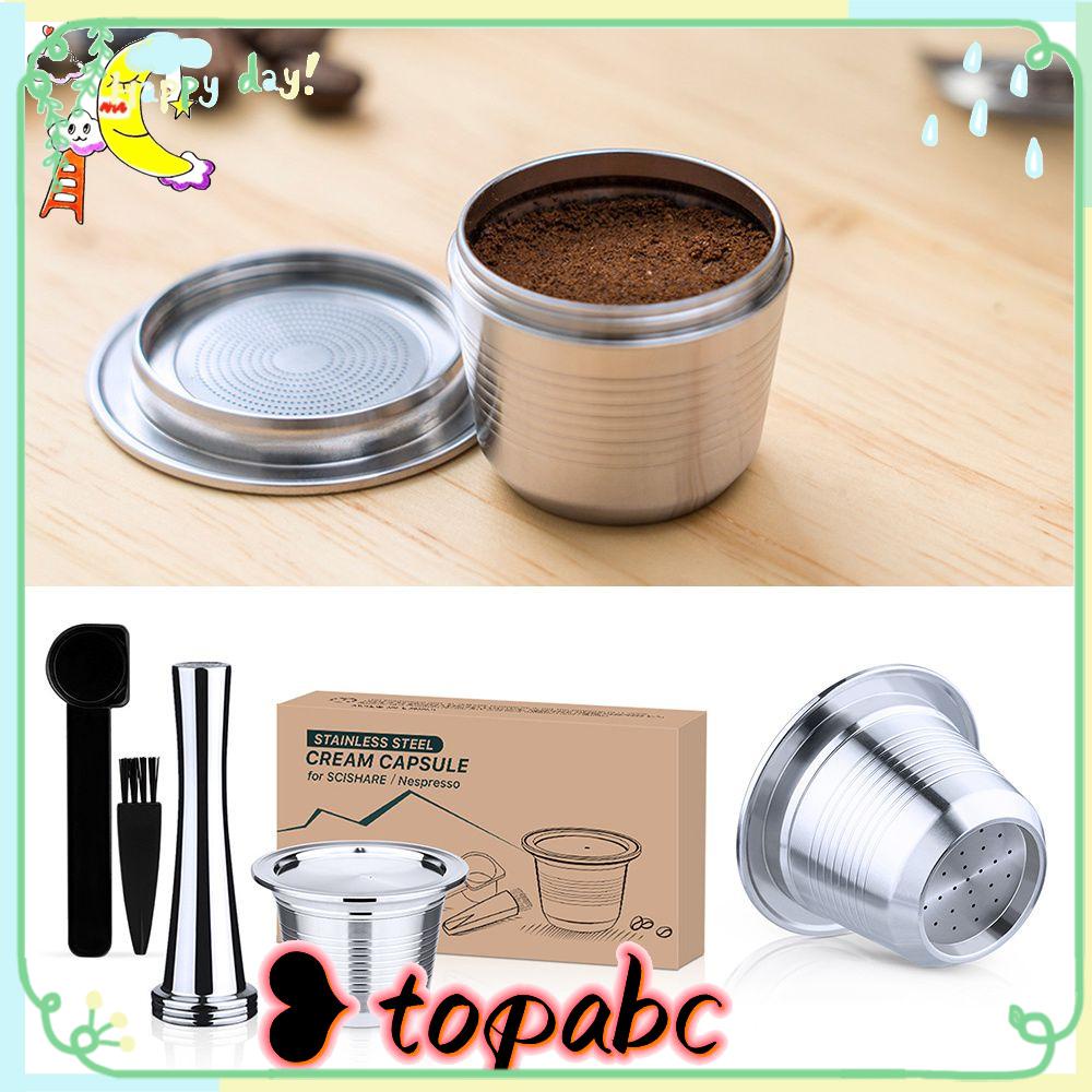 TOP Coffee Capsule Home Espresso Coffee Tamper Sendok Brush Reusable Pods Untuk Scishares