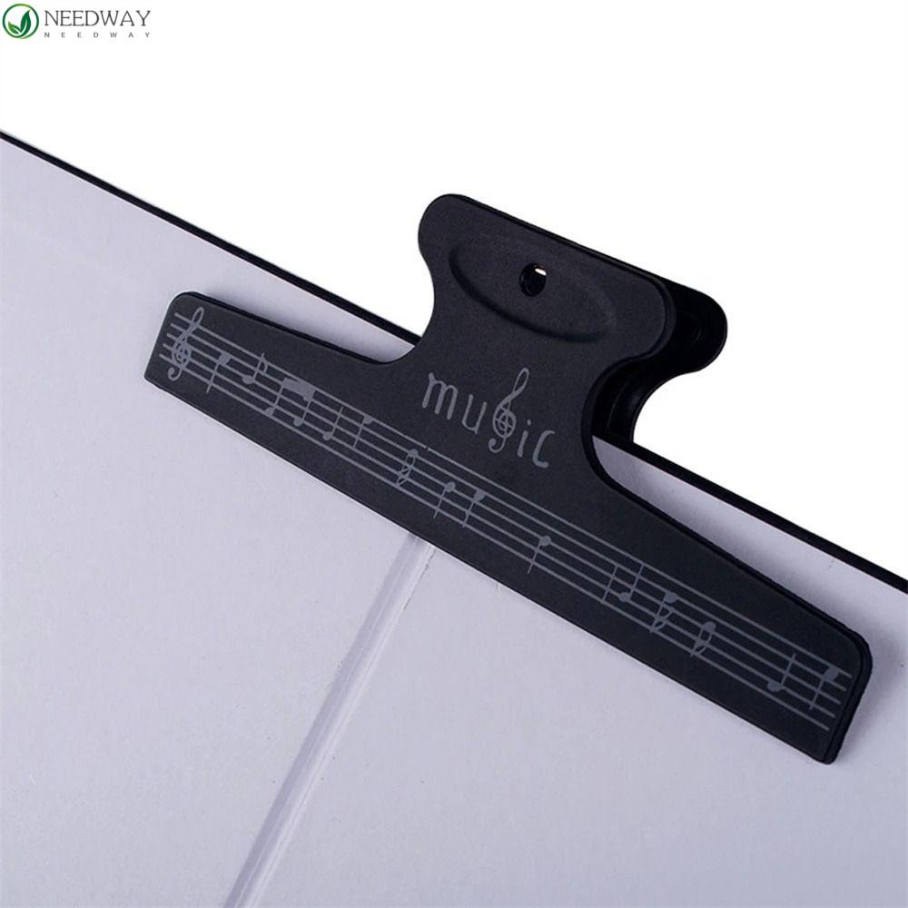 NEEDWAY Needway Sheet Klip Musik Perlengkapan Kantor Alat Musik Buku Gitar Halaman Note Clip Violin Hitam Music Sheet Holder